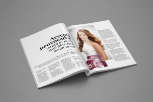 Revista Gerovital deschisă, interviu cu portret de femeie