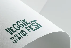 Ilustrație de brand și stil vizual Veggie Fest, design de concept pentru evenimente culturale și culinare.